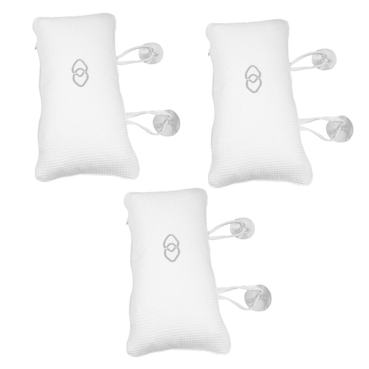Gatuida 3 Pezzi Cuscini da Bagno Ergonomici con Ventose Antiscivolo Poggiatesta Gonfiabile per Vasca da Bagno Profonda Supporto Collo Comfort per Casa Spa e Hotel Accessori Vasca