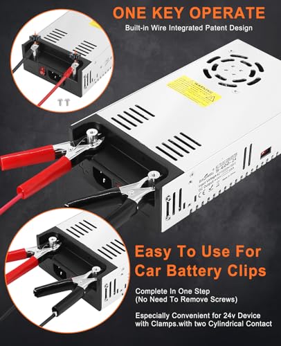 24V Power Supply 600W Converter 110V AC to 24V 25A DC Switching Power Supply for LED Strip, CCTV, RV, Radio, Computer Projects - SMPS with Overload Protection, Cooling Fan3