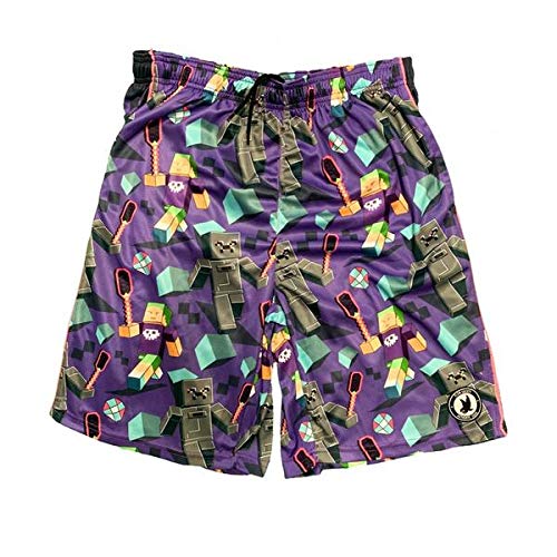 Flow Society Flowcraft Attack Boys Shorts - Kids Athletic - Basketball - Baseball - Hockey - Football - Lacrosse - Purple