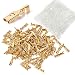 ToToT 100pcs 2.8mm Gold Female Spade Crimp Terminal with Insulating Sleeve Self lock Plug Electrical Wire Splice Connectors