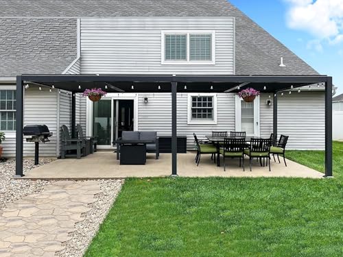 PURPLE LEAF Pergola Bioclimatique en Aluminium 3,5 x 7,2 m, Tonnelle de Jardin Exterieur...