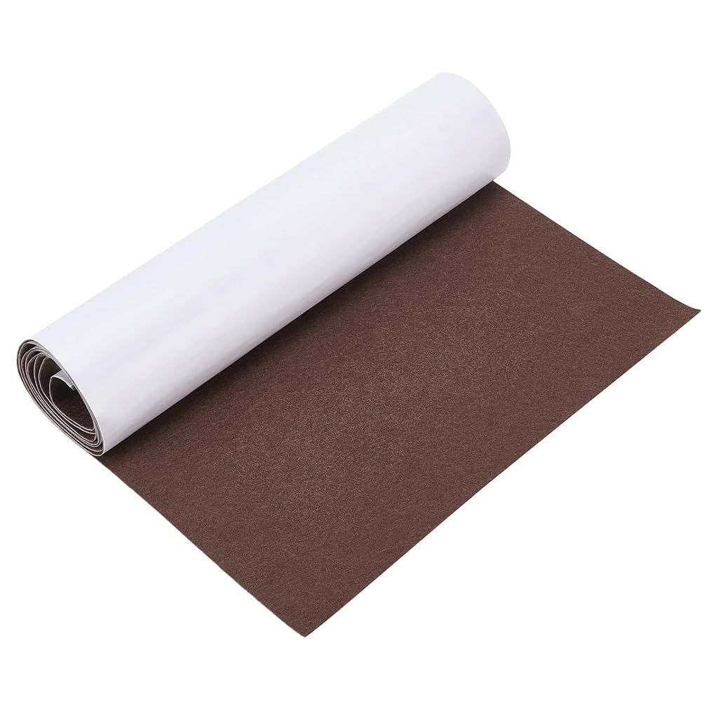 Filz Selbstklebend Filzmatte - 40x220cm Filz Stoff Selbstklebend, für Schachtel-Liner Untersetzer Schubladenmatte Auto Bilderrahmen Stuhlbein Tischbeine (Dunkelbraun 2mm Dick)