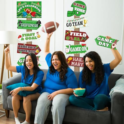 Image of Hooqict 20 Pieces Football Party Sign Football Tailgate Decorations Football Team Party Sign Favors for Football Concession Stand Party Supplies Game Day Bar Decor