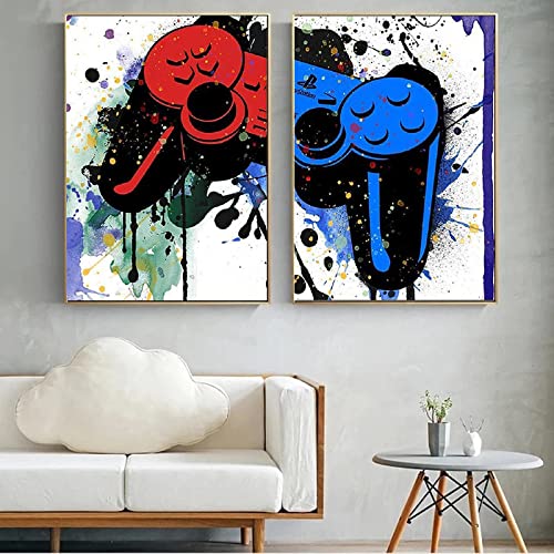 Toile manette de jeu vidéo graffiti pour décorer une chambre d'ado gamer