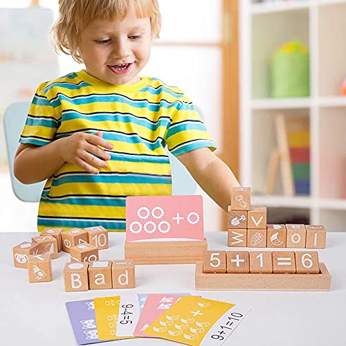 Wooden Cubes,31 PCS Wooden ABC Building Blocks,1.18inch,Engraved Baby Alphabet Letters,Counting & Building Block Set… - Image 6