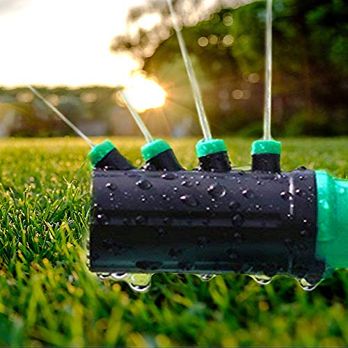 UZOU Lawn Sprinkler, 360 Degree Rotating Garden Sprinkler with Up to 3,000 Sq. Ft Coverage - Adjustable, Weighted Gardening Watering System,Water Sprinkler for Kids Playtime Outdoor - Thumbnail 7