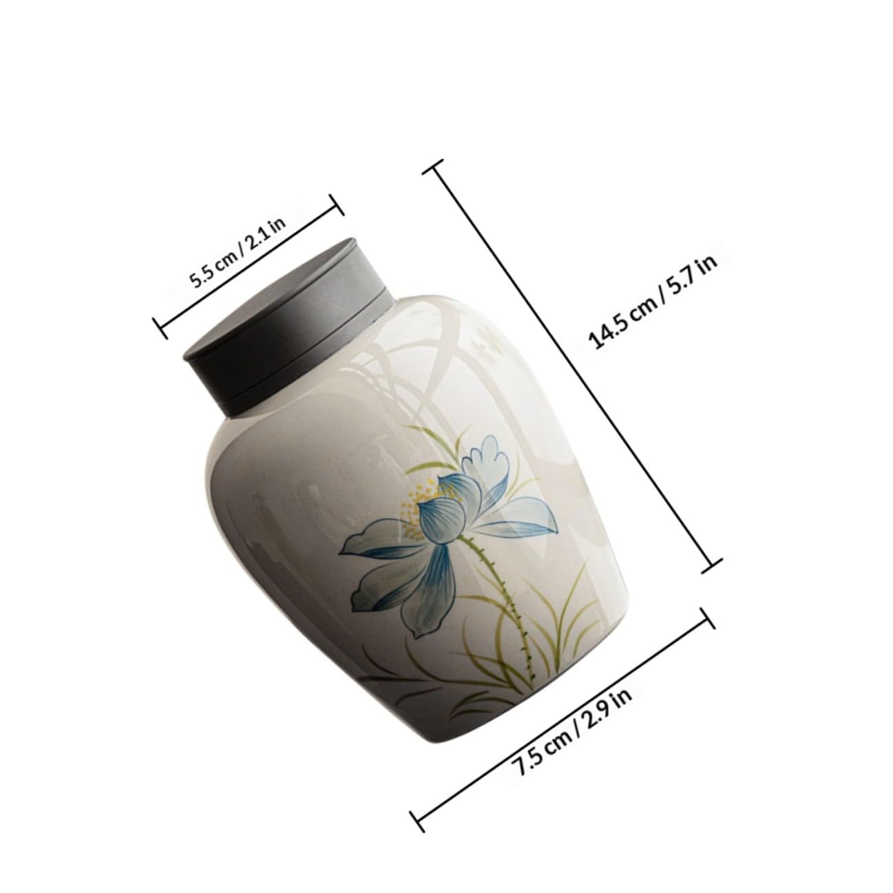 Barattolo da Tè in Ceramica Sigillo Ermetico, Contenitore Multifunzionale per Alimenti Secchi, Barattolo Portatile per Tè Sfuso e Piccoli Oggetti, per Conservazione Casa e Cucina