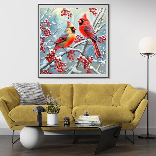 Image of Moohue 14ct Cross Stitch Printed Stamped Kits for Beginners Adults Winter Animals Birds Counted Cross Stitch Pattern Needlepoint kit (Animal Birds)