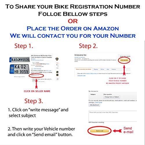 INNOVQARAJ Embossed IND Number Plate for Bike| Fancy RED| No Bar or Serial Code| for Old Vehicle only