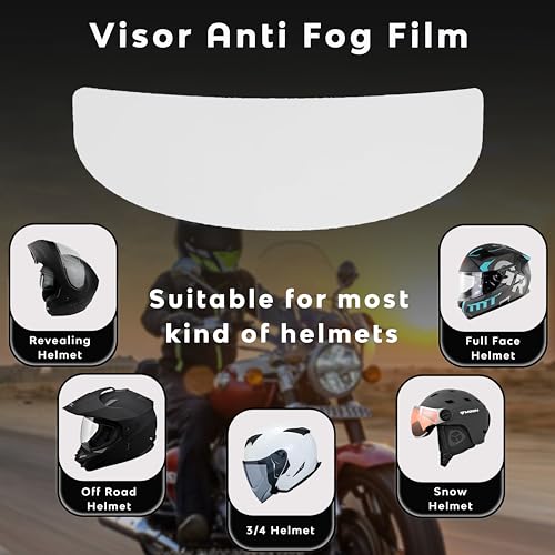 Image of NIKAVI Motorcycle Helmet Visor Protector - Helmet Face Shield Insert Fog-Resistant Clear Visor for Riding in Humid Cold Weather, Easy to Install, No Glue Residue Left, Long-Term Effect
