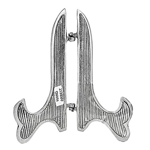 NKlaus Tallrikshållare 22 cm hög vikbar mässing förnicklad tallrikständer silver ställ handgjorda ikoner boktallriksställ 2799