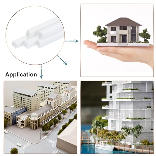 Image of MECCANIXITY 30pcs 10 inch Plastic Model Tube ABS Square Tube 0.08 inchx0.08 inch White Easy Processing for Architectural Model Making DIY