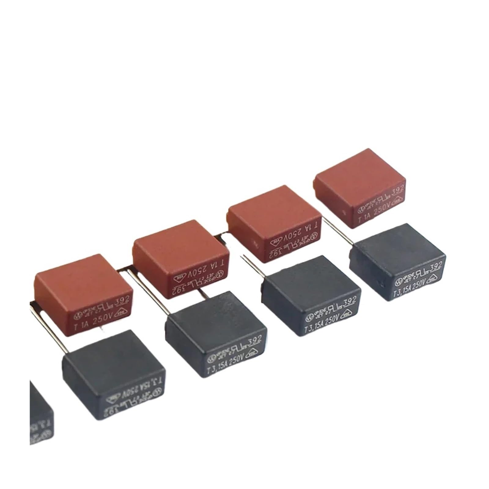 YMUGUEGH 50pcs Square Fuse TE5 392 396 Series Fuse 125V 250V T1A T2A T2.5A T3.15A 1A 2A 2.5A 3.15A(T1A 250V)