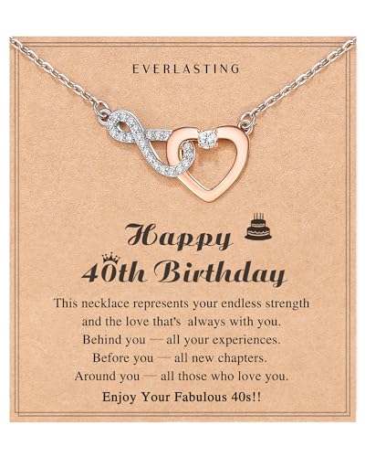 Shonyin Unique Birthday Gifts for Women Friends Mom Bestie Sister Girlfriend Aunt Wife, Infinity Heart Necklace for Love & Gratitude & Inner Feeling Expressing Gift