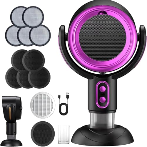 Smoke Fan Purifier, Household Small Desktop Range Hood, Smoke Eliminator for Home, Mini Fan Range Hood,Portable Smoke Air Purifier Fan (PP+5PC Smoke filter, Charging)