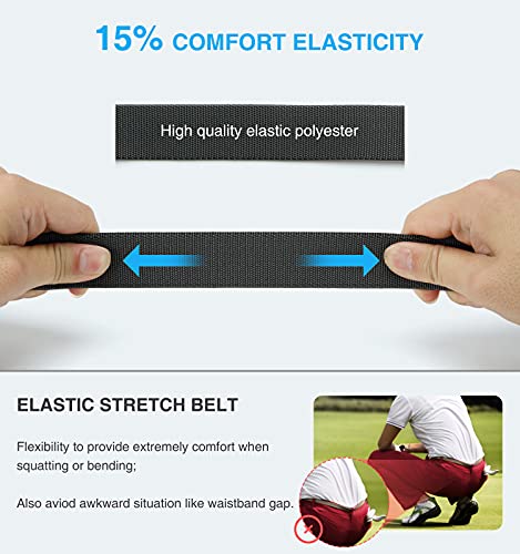 Image of Chaoren Leather Ratchet Belt 2 Pack Dress with Click Sliding Buckle 1 3 /8 inch in Gift Set Box - Adjustable Trim to Fit