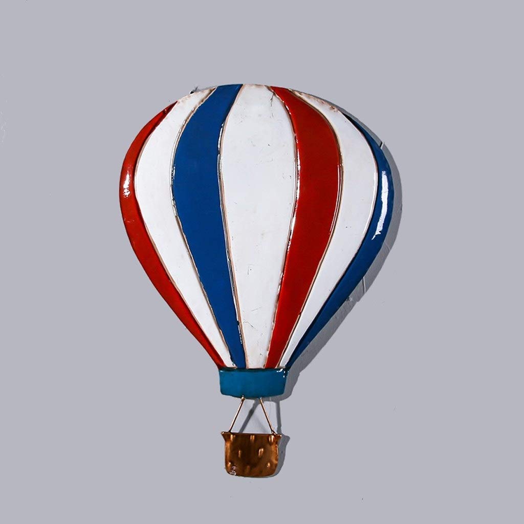 Sculpture industrielle de montgolfière en fer forgé déco murale - Couleur A