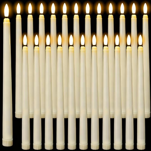 Image of Wondise 24 Pack Flameless Taper Candles, Battery Operated Candlesticks