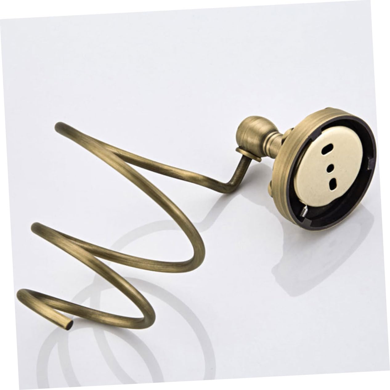 SHERCHPRY Soporte del de Cobre Espiral Secador de Pelo Diseño Montaje Orificio de 6mm Orden Cabello en Pared Adecuado para Baño