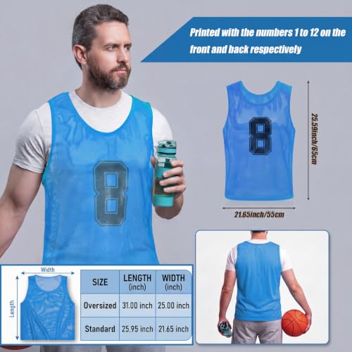 Image of Vabean 24 Pack Nylon Mesh Scrimmage Team Practice Vests Pinnies Jerseys Train Vest for Adult Sport Basketball Soccer Football