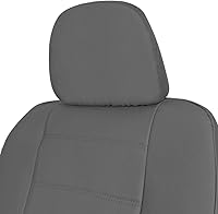 Vista 2 de carXS - Fundas de asiento de automóvil de cuero gris para asientos delanteros, 4 fundas de asiento de piel sintética para automóviles, incluye