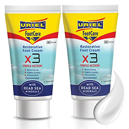 URIEL Foot Cream for Dry Cracked Heels Treatment, Lotion for Dry Cracked Feet, Dry Feet Treatment for Women and Men, Foot Cream for Dry Cracked Feet, Cracked Heel Repair, Foot Repair Cream, Heel Cream (Pack of 2)