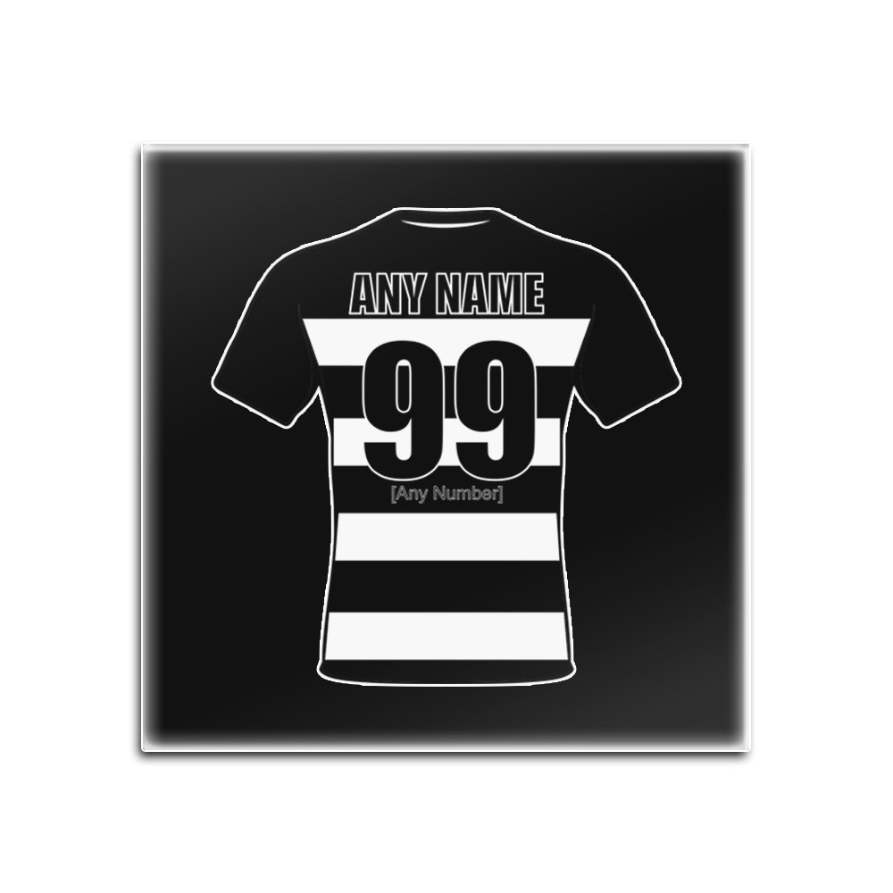 Sous-verres en verre rugby personnalisables tapis unique noir blanc