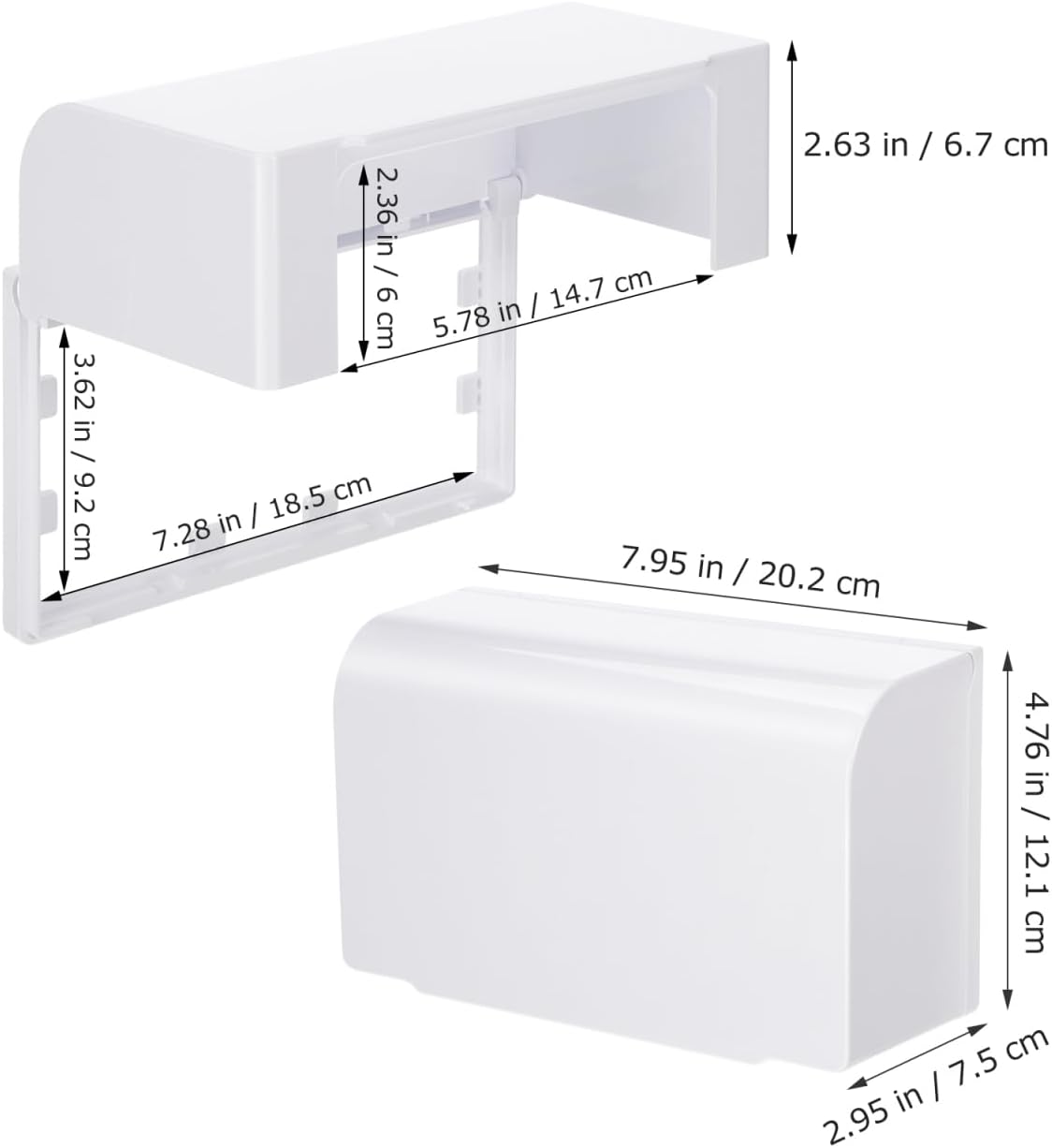 Mipcase Waterproof Socket Cover Double Position Sticky Adhesive Outlet Protector 7.95X4.72X2.95 Inch Weather-Resistant Electrical Outlet Cover for Home Kitchen Bathroom