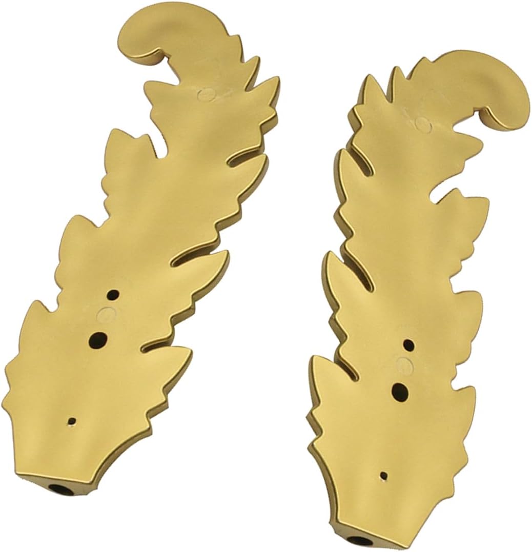 HEVSTIL 2Pack Leaf Shaped Curtain Holdbacks Curtain Hook Drapery Holdbacks Classical Metal Curtain Side Holders Decorative Wall Mounted Hooks Hangerfor Drapes Window Home Decoration,Gold
