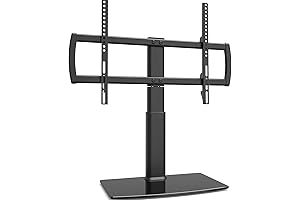 65 Inch TV Stand for Living Room - Heavy Duty Tempered Glass Base