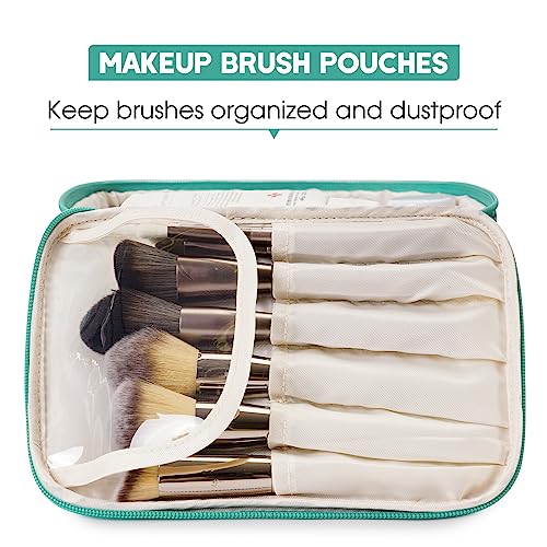 Image of Travel Makeup Bag Large Cosmetic Bag Make up Case Organizer for Women and Girls, C Teal