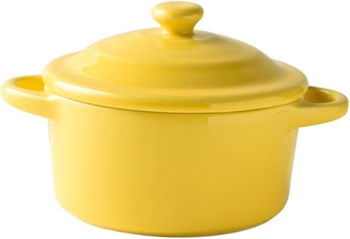 Miniatura 5 de Cabilock 1 tazón de sopa de cerámica de doble mango para pudín, postres, ensaladas, vajilla vibrante fácil de limpiar para servir y comer necesidades