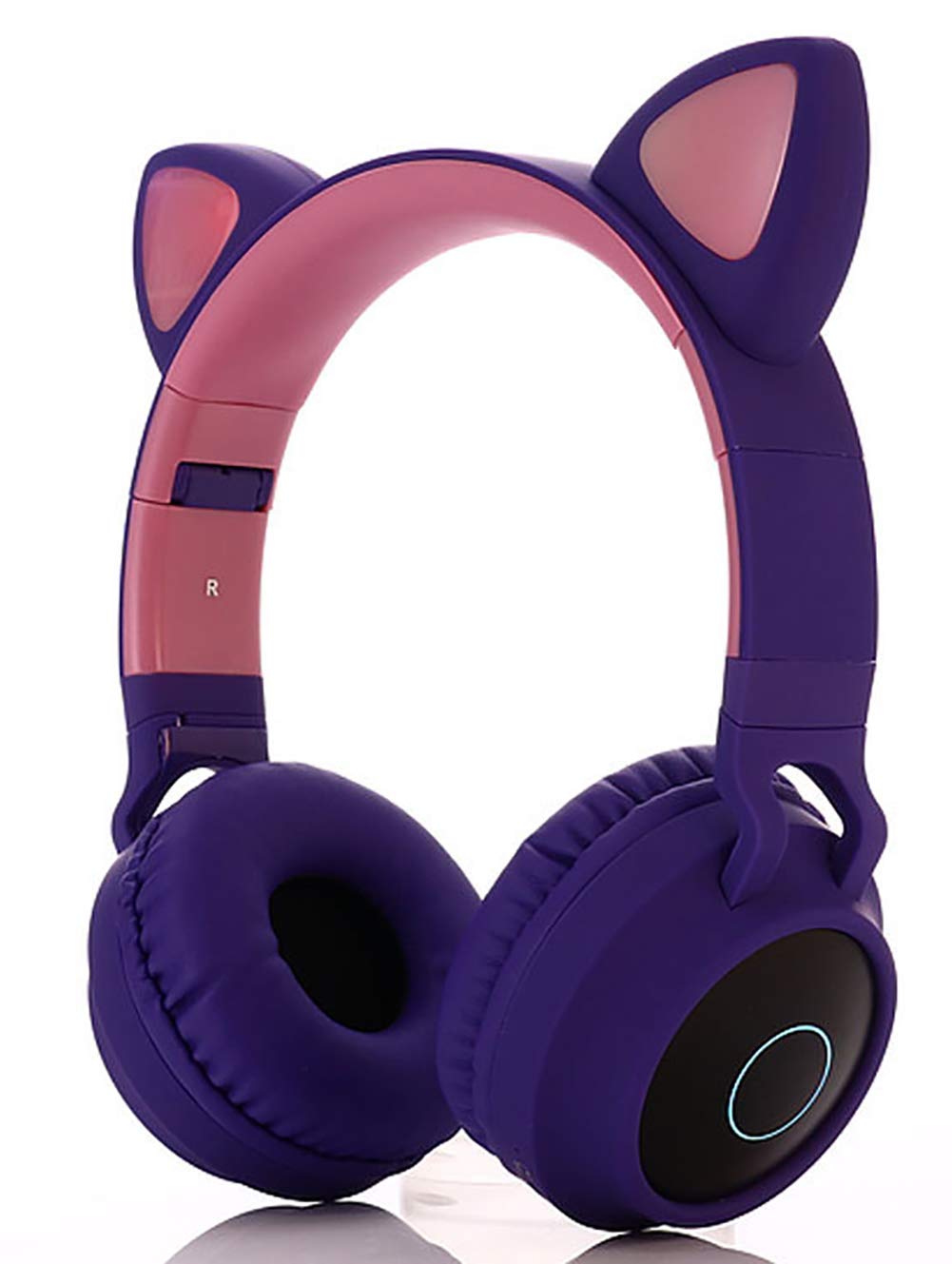 Bezprzewodowy zestaw słuchawkowy Bluetooth, jasnofioletowy składany zestaw słuchawkowy Bluetooth Smart Sports 3,5 mm komputer, wpuszczany mikrofon (wiele kolorów)