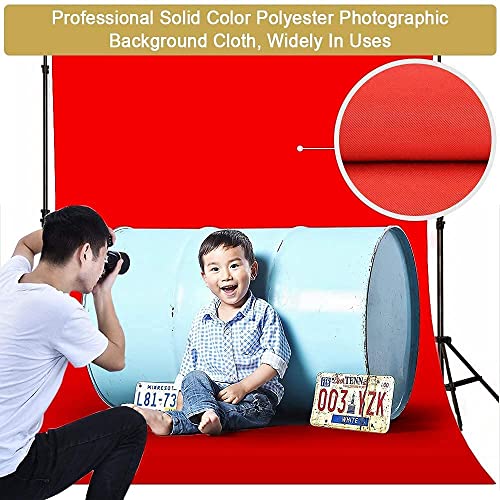 Image of 8x14 Ft. Red Screen Backdrop Background Curtain Rod Pocket for Photography, Photoshoot, Product Photography, Live Streaming, Zoom Meetings, VFX Editing, YouTube Video, FB Short Video, Instagram Reels