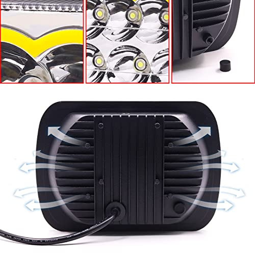 Luces LED 5x7 con anillo amarillo Ourbest miniatura 3