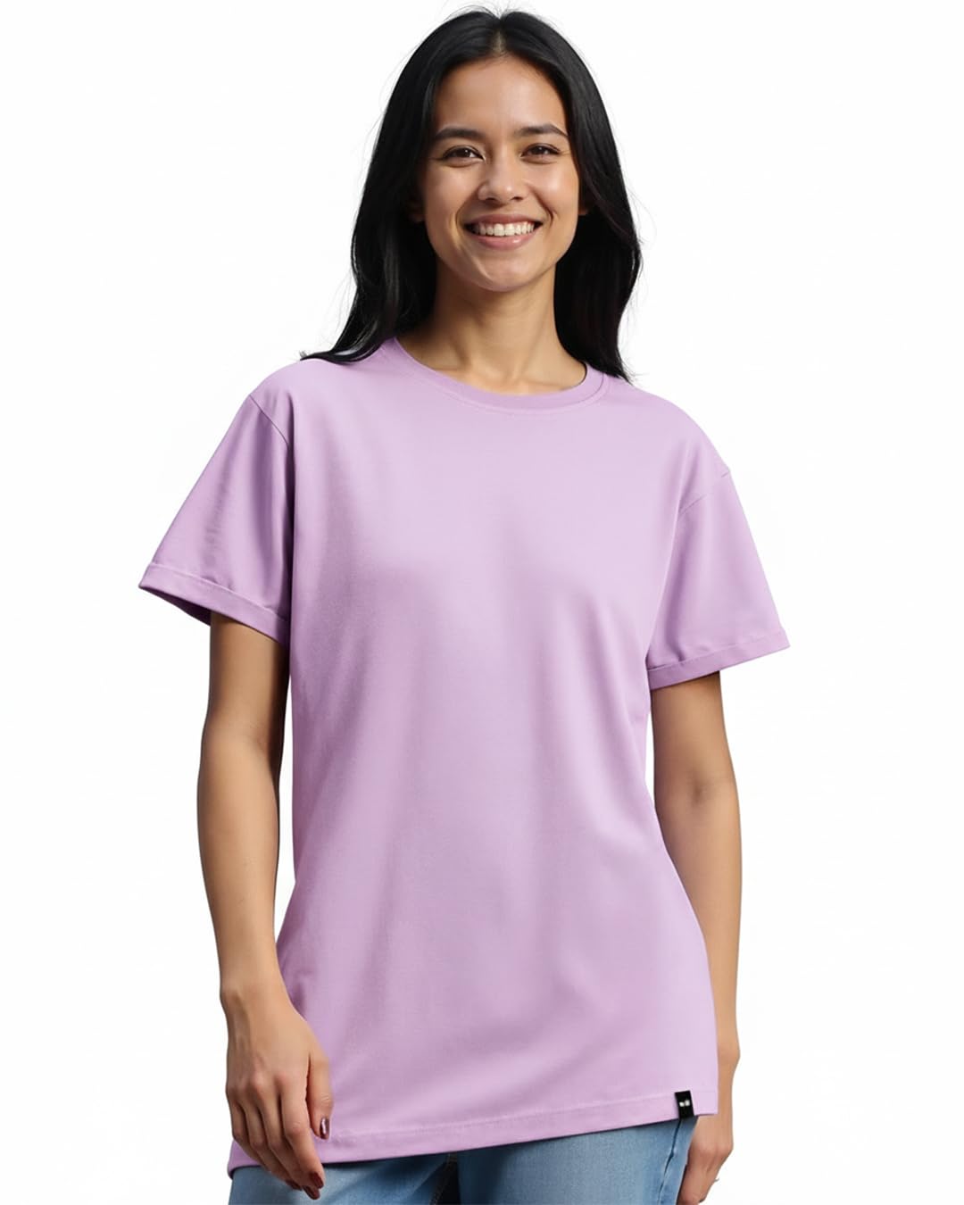 bewakoof Women's Solid 100% Cotton T-Shirt - Boyfriend Fit, Round Neck, Half Sleeve-picture-39