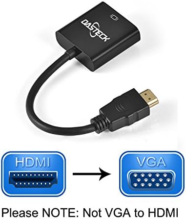 HDMI to VGA Adapter, Dasteck 1080P HDMI Male to VGA Female Video Converter Adapter Cable for PC Laptop HDTV Projectors and other HDMI input Devices