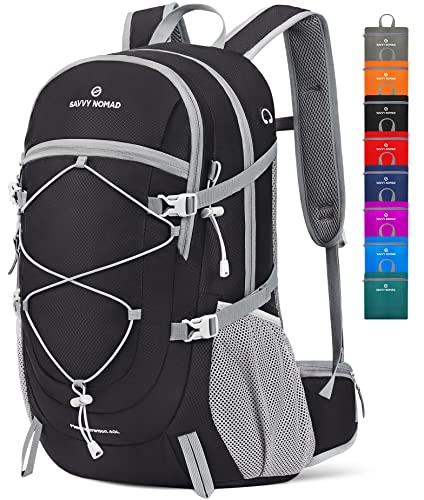 SAVVY NOMAD 40L Hiking Travel Packable Lightweight Camping Backpack Daypack with Removable Belt Bag for Women Men