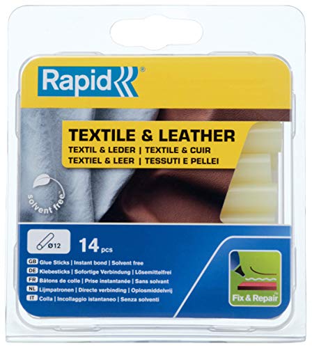 Rapid Barras de Cola Ø12 x 90 mm para Tejidos y Cuero, 125 g, Color Amarillo