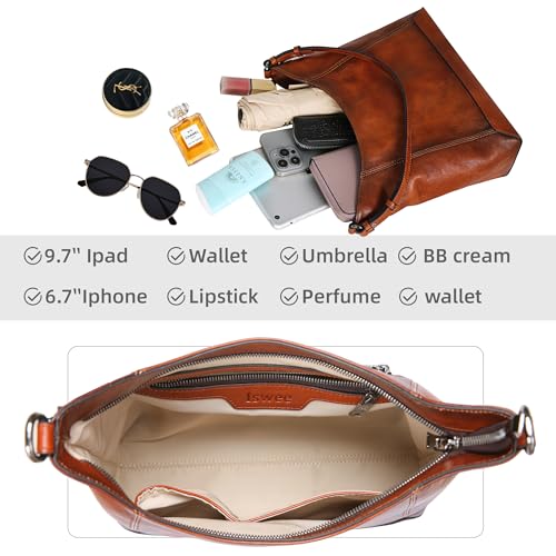 Iswee Shoulder Bag Soft Leather Purses Vintage Women’s Crossbody Handbags Luxury Stylish Crossbody Bag Purse 5