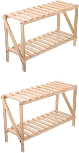 NOLITOY 2 piezas de soporte de flores para decoración de mesa al aire libre, macetas para plantas de interior, macetas de madera para interiores,