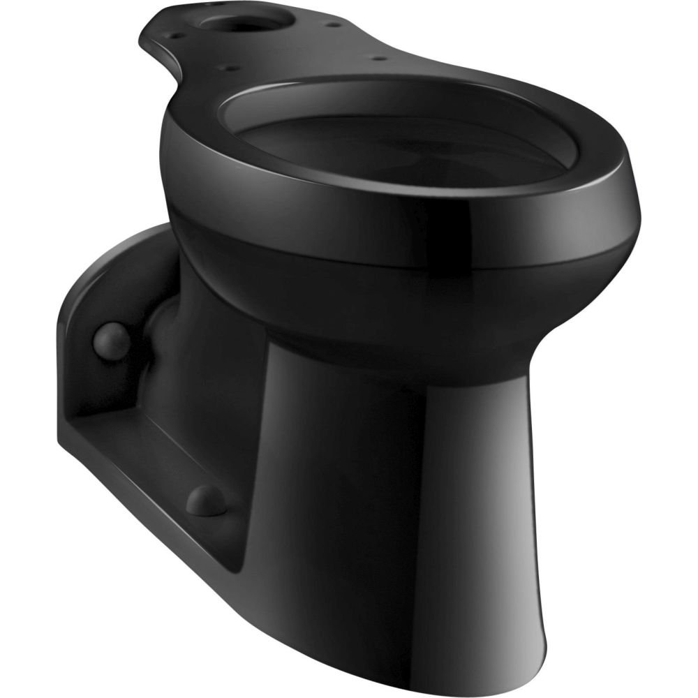 Kohler K-4327-7 Pressure Lite Elongated Toilet Bowl Black Black