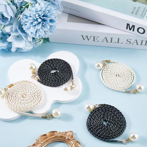 CRASPIRE 6Pcs Thin Braided Belt PU Leather 54.37 Inch Boho Knotted Waistband Rope Vintage Skinny Trendy Adjustable Tie Decorative Woven Waist Cord for Ladies Women Summer Skirt Dress Clothes4