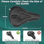 Zacro Gel Bike Seat Cover - Extra Soft Bike Seat Cushion for Men & Women, Padded Exercise Bicycle Seat Cushion Compatible with Peloton, Outdoor & Indoor
