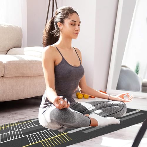 Image of ishro home Polyester Premium Rectangular Kitchen Mats For Floor Anti Slip | Machine-Washable |Waterproof| 2 Pcs Set| (18 X 55 + 18 X28 Inches) (Abstract)