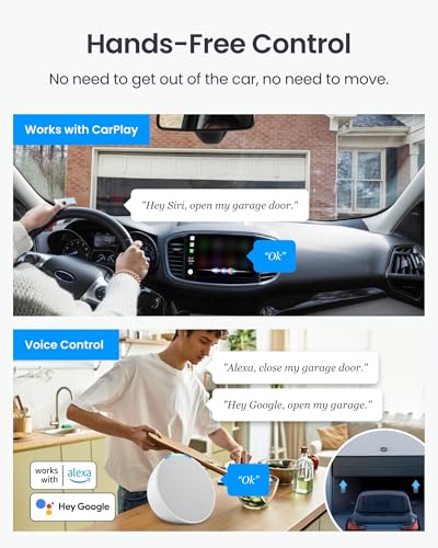 Image of Switchbot Smart Garage Door Opener w /Remote, Matter Certified, Alexa /Google /Siri /IFTTT /Smartthings Supported, Most Garage Door Supported, App&Remote Control, Multiple Notification Modes, No Hub Needed
