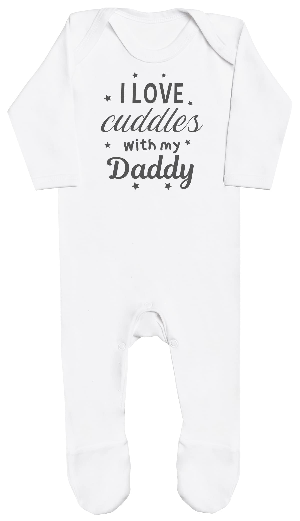 Cuddles With My Daddy Baby Boy Romper, Baby Girl Romper, Baby Romper - Newborn White