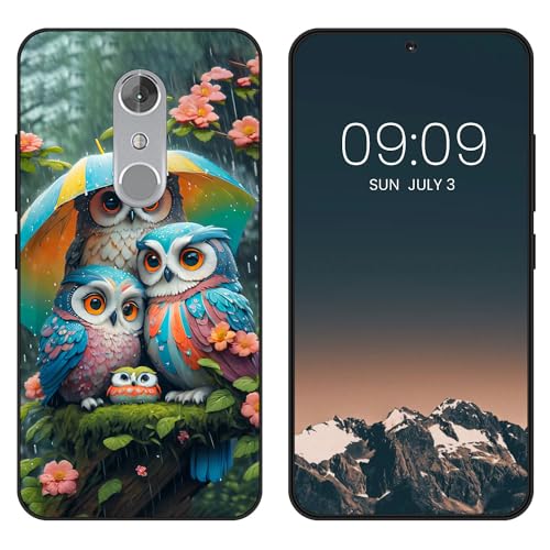 WUACYEAMING Funda Bonita para ZTE Axon 7,Carcasa con Aesthetic Lindo Dibujos,Ultrafina Suave TPU Antigolpes Case Divertidas Diseño Negro-Búho