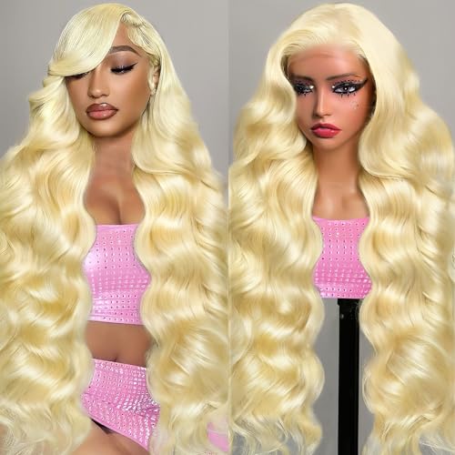 AAY 30 Inch 613 13x6 Lace Front Wig Human Hair 200 Density Blonde Body Wave Lace Front Wigs Human Hair Pre Plucked Blonde Wig Human Hair 613 HD Lace Frontal Wigs 13x6