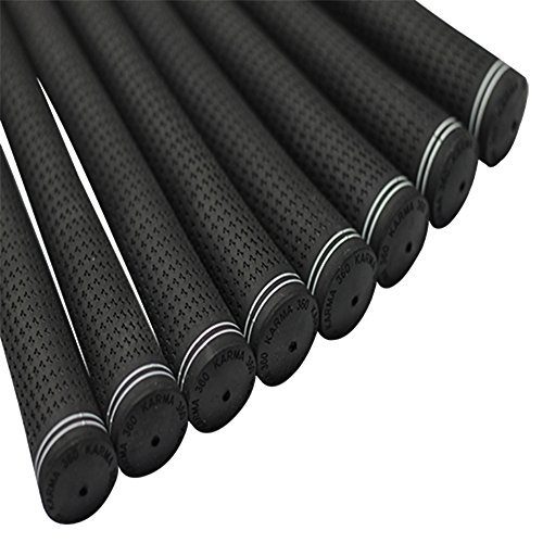 8 Piece Men's 360 Revolution All Black Pro Velvet Standard Size Golf Grips Set #TOP1